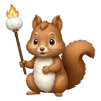 un écureuil qui fait du camping sticker