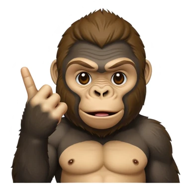 gorilla doing middle finger sticker