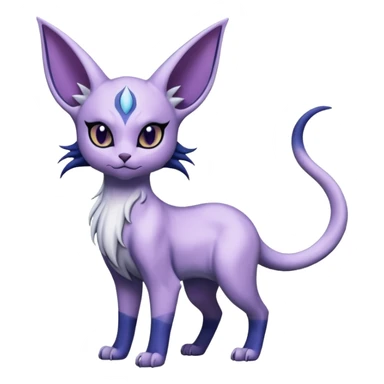 Dusky Purple-Navy Velvet-Coated Shadow-Striated Elegant Feline Absol-Espeon-hybrid-creature (full body) sticker