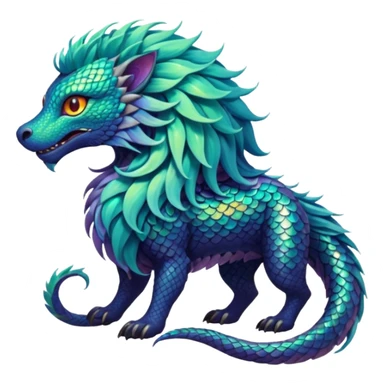 Epic complex detailed aesthetic-scenic-Fakémon-creature sticker