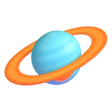 blue planet Uranus with rings sticker