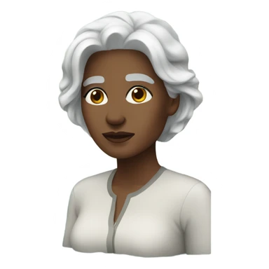 white-haired short woman by the water sticker