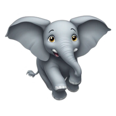 Flying elephant sticker