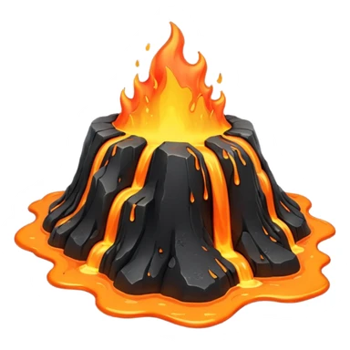 A lava flow spilling slowly over blackened rocks. sticker