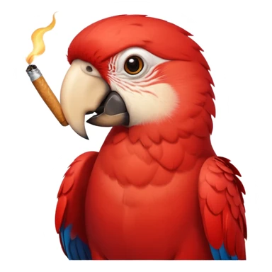 red parrot smoking sticker