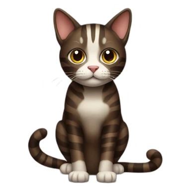 dark brown cat with stripes sticker