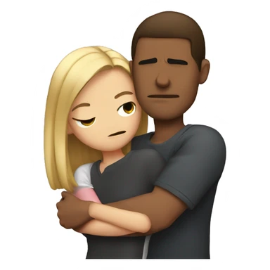 Man Hugging angry girl sticker