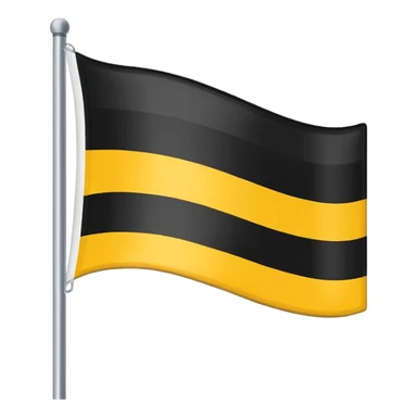 3 stripe horizontal flag with the colors in order Yellow, white and black sticker