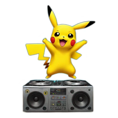 pikachu dancing on soundsystem sticker