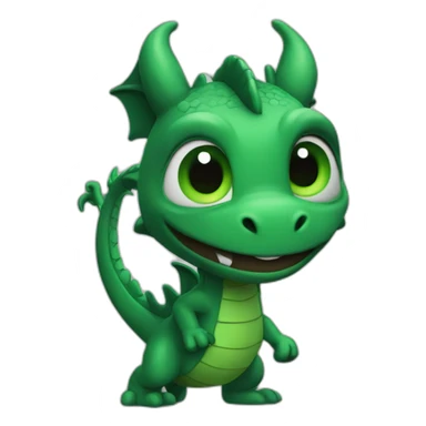 Dragon noir qui danse avec yeux vert sticker