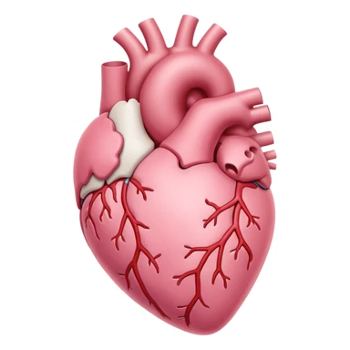 soft pastel pink anatomic heart with subtle white highlights sticker