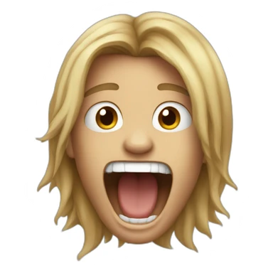 screaming boy with long hair brun sticker