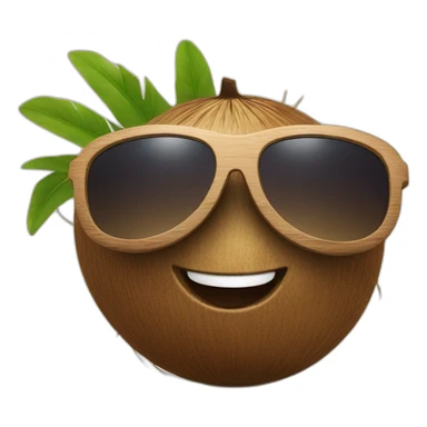 Coconut wearing sun glasses sticker