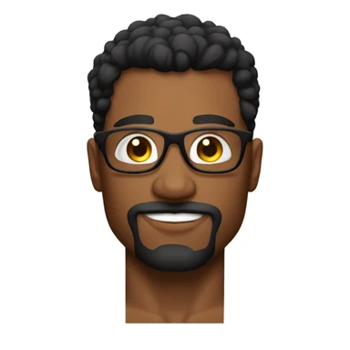 Bodybuilder pelo negro sin barba sin bigote cuerpo entero con gafas sticker