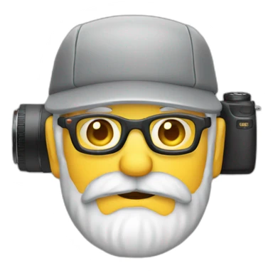 photographer old grey hair no-hat beard camera nature sticker