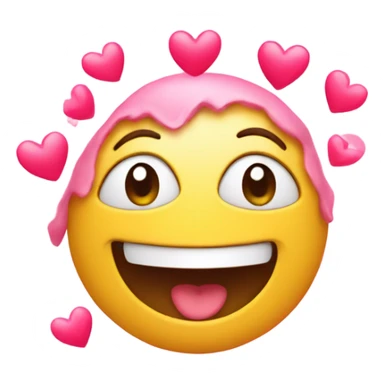 happy face with pink hearts around sticker