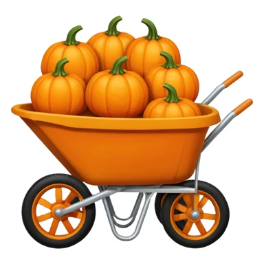 Mini pumpkins in a wheelbarrow sticker