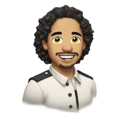 Anthony Ramos with facial hair smiling sticker