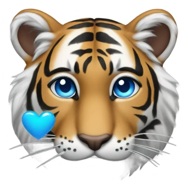 Tiger with blue heart sticker
