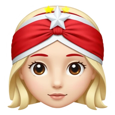 red headband with a white star on the headband sticker