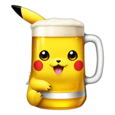 Pikachu drink beer sticker