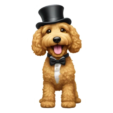 Golden doodle tap dance top hat sticker