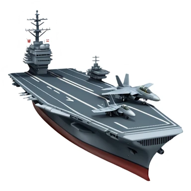 an aircraft carrier with fighter jets sticker