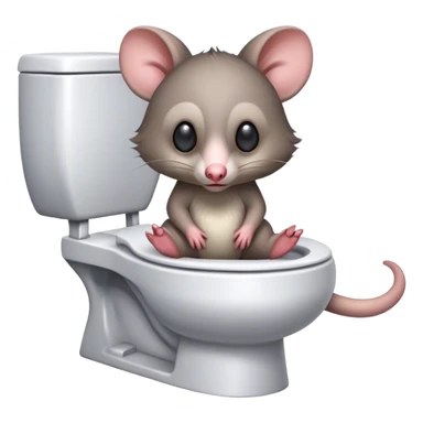 Possum on a toilet  sticker