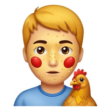 person with chicken pox on their face sticker