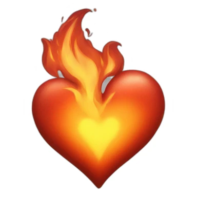 Fire heart sticker