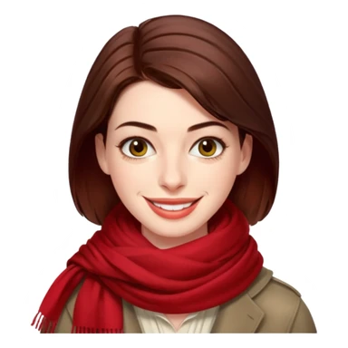 Anne Hathaway with red scarf sticker