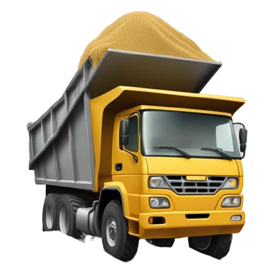 dump truck delivering sand sticker