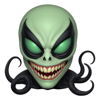 a venom alien wearing mask sticker