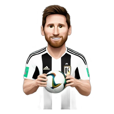 Messi with worldcup sticker