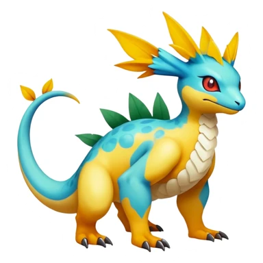 cool exotic fantasy-creature-Fakémon-Pokémon, full body, with markings sticker