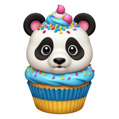 Surprised Panda with a cupcake sticker