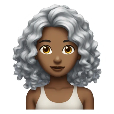 Wavy hair cute model girl  sticker