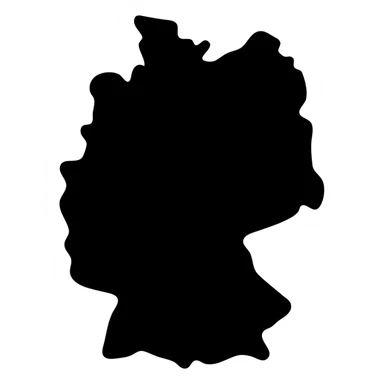 black icon silhouette of Germany, minimalist style sticker