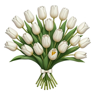 white tulip bouquet  sticker