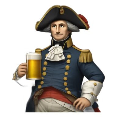 Napoléon Ier qui boit une bière sticker