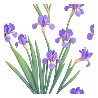 Traditional Japanese iris (hanashobu) depicted in sumi-e ink painting style, with graceful brush strokes, subtle gradient colors, and minimalist zen aesthetic sticker