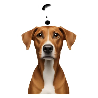 question mark on dog’s head sticker