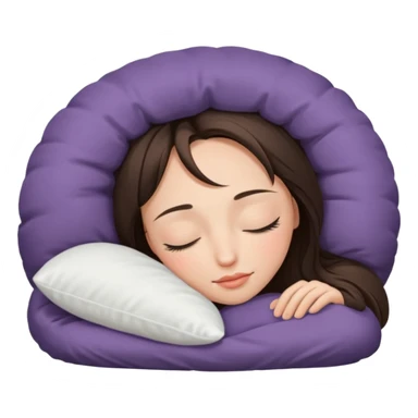 a beautiful brunette girl sleeping with a white pillow under her head  sticker