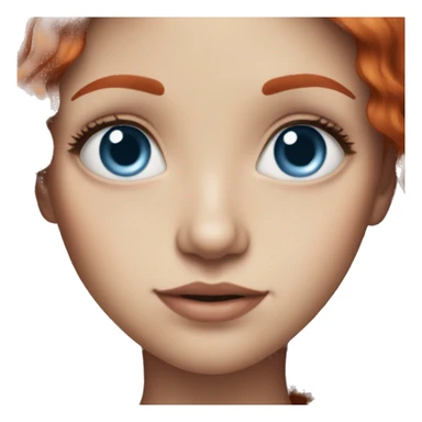 Long Red hair blue eye girl sticker