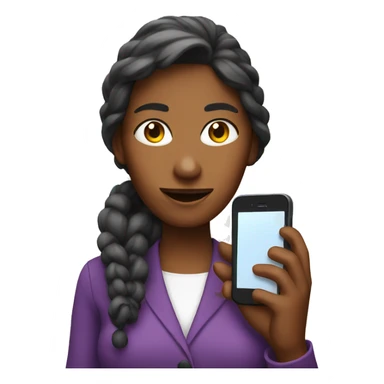 woman showing big phone sticker