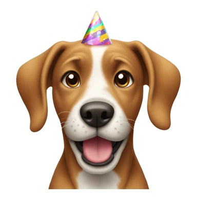 dog celebrating birthday sticker