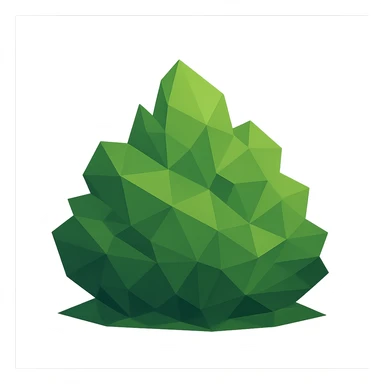 low-poly polygonal bush with geometric shapes sticker