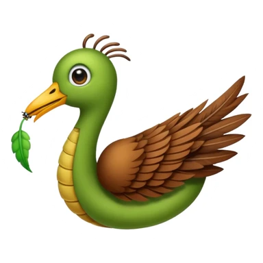 A bird with a worm  sticker