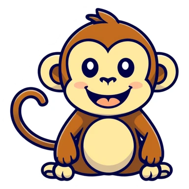 Monkey laughing sticker