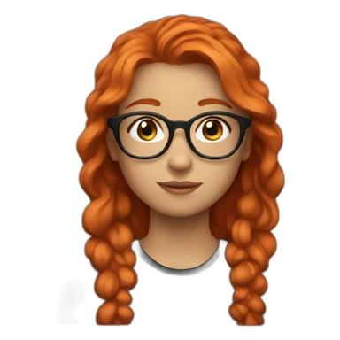Red haired girl glasses black shirt sticker